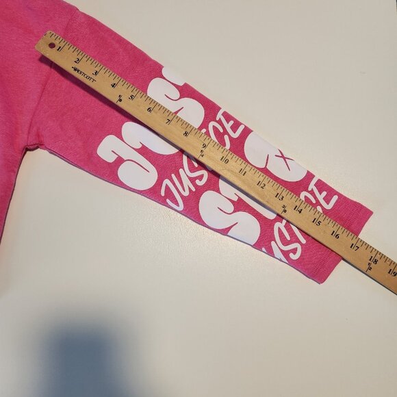 Justice Sport Girls Pink Zip Up Sweatshirt Sweat Shirt Rainbow Logo NEW NWT - Picture 11 of 11